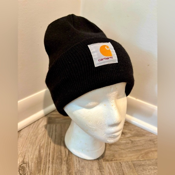 Carhartt Accessories - CARHARTT Black Knit One Size Fits All Model A18 Cuffed Beanie Hat